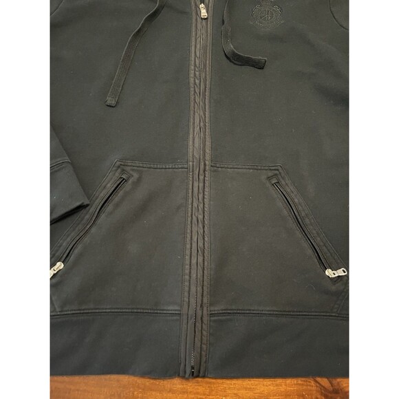 VINTAGE POLO by RALPH LAUREN BLACK PULLOVER SWEATSHIRT HOODIE 1/4 ZIPPER XL - Picture 4 of 10